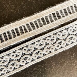 White neutral embroidered scroll & ladder trim sewing crafting supplies
